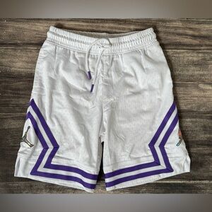 Nike Jordan Air Diamond Mesh Basketball Shorts White/Purple/Iridescent M 10/12